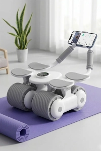 4 Tekerlekli Ab Roller Mekik Aleti – Telefon Tutuculu Karın Egzersiz Tekerleği | Ev Fitness Aleti